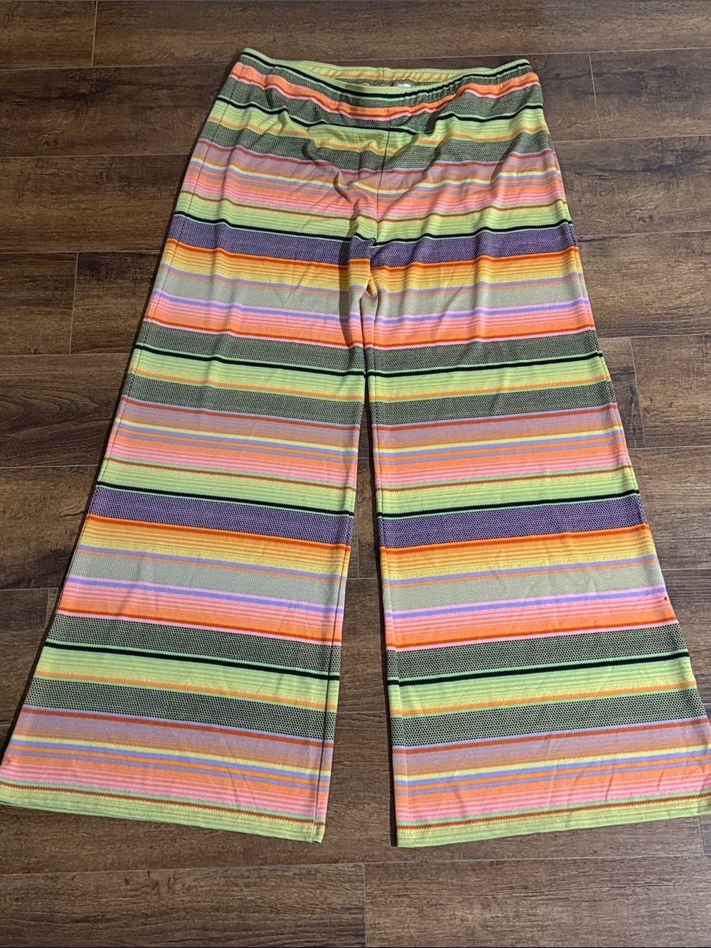 Double D Ranch Multicolor Stripe Wide Leg Pants - Green, Orange, Purple